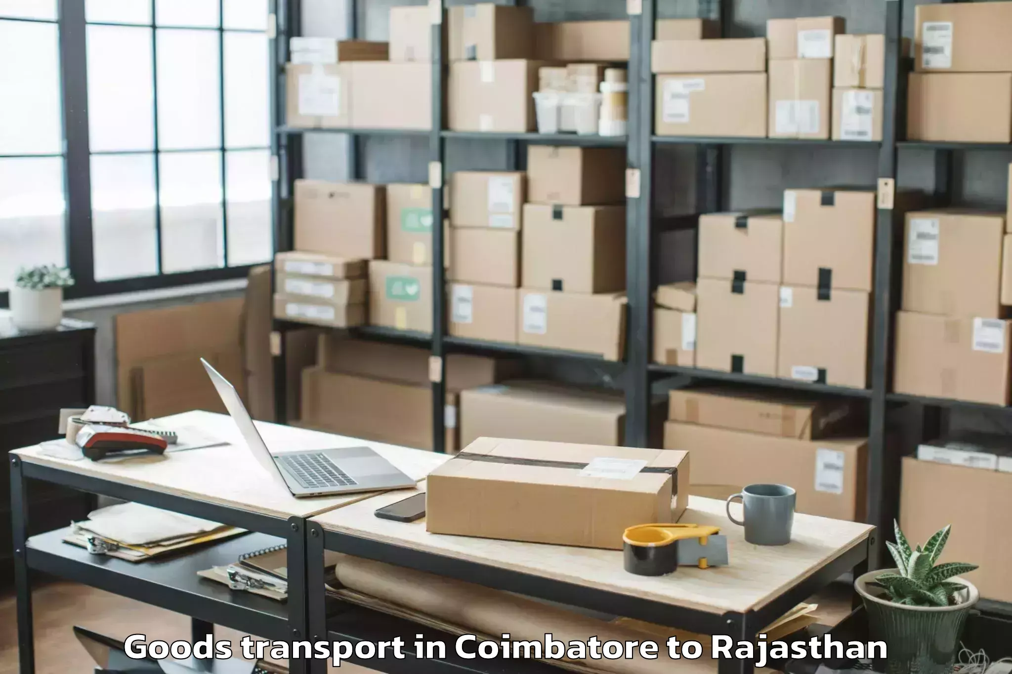 Book Coimbatore to Rajasthan University Of Health Goods Transport Online